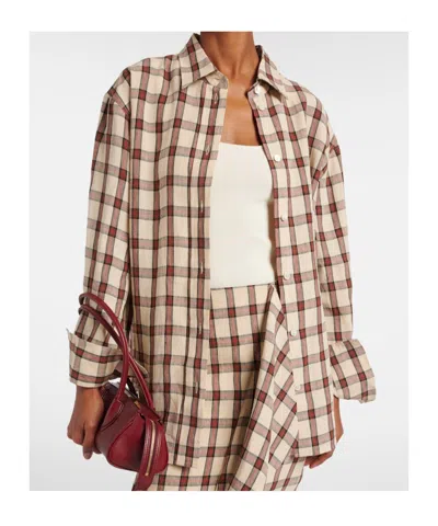Rohe Oversized Checked Linen Shirt In Multi