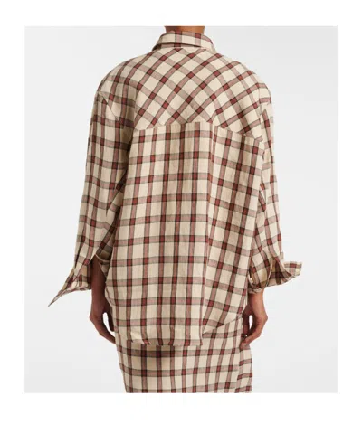 Rohe Oversized Checked Linen Shirt In Multi