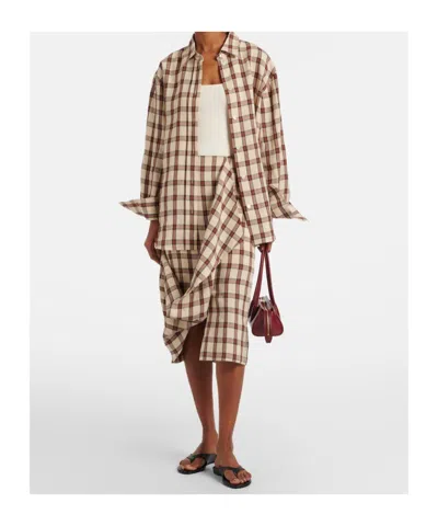 Rohe Oversized Checked Linen Shirt In Multi