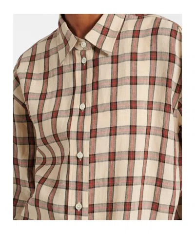 Rohe Oversized Checked Linen Shirt In Multi
