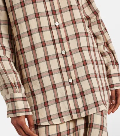 Rohe Oversized Checked Linen Shirt In Multi