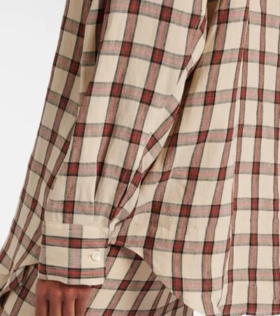 Rohe Oversized Checked Linen Shirt In Multi