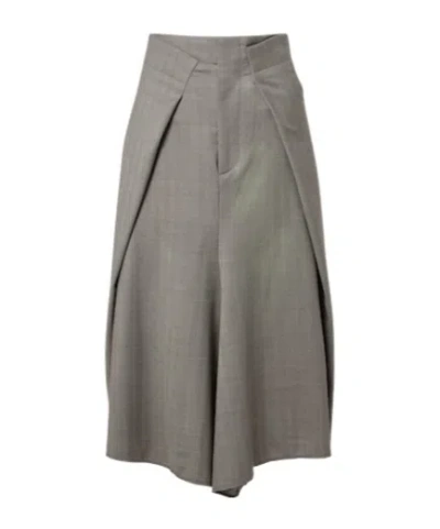Victoria Beckham Asymmetric Virgin Wool Midi Skirt In Animal Print