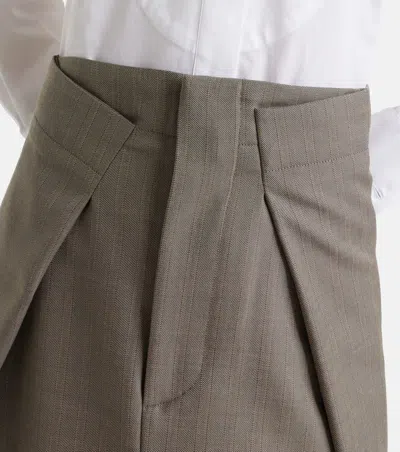 Victoria Beckham Asymmetric Virgin Wool Midi Skirt In Animal Print