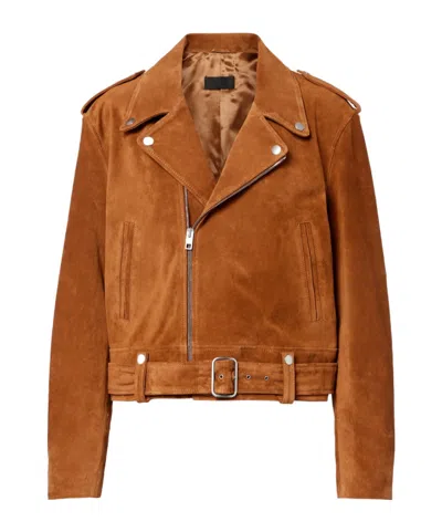 Nili Lotan Evel Zipper Motorcycle Jacket In Brown