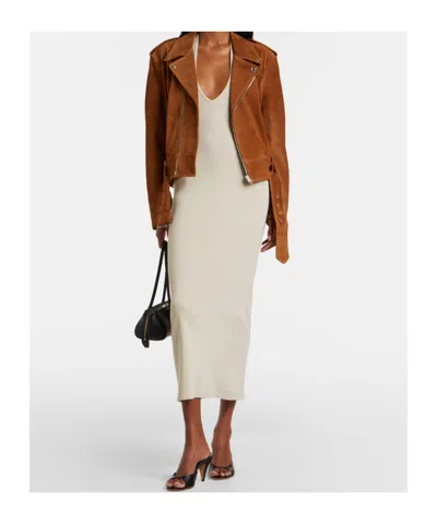 Nili Lotan Evel Zipper Motorcycle Jacket In Brown