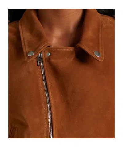 Nili Lotan Evel Zipper Motorcycle Jacket In Brown