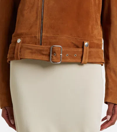 Nili Lotan Evel Zipper Motorcycle Jacket In Brown