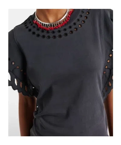 Isabel Marant Étoile Erisa Ruffled Floral-print Organic Cotton Cami In Black