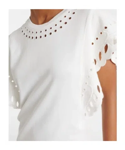 Isabel Marant Étoile Orlane Eyelet Ruffle-sleeve Mini T-shirt Dress In White