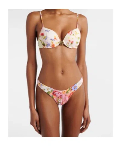 Roberto Cavalli Floral Print Detail Bikini Top In Pink