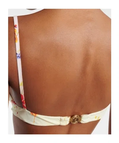 Roberto Cavalli Floral Print Detail Bikini Top In Pink