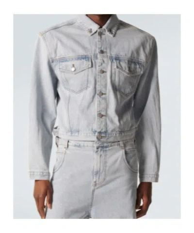 Entire Studios Shrunken Denim Jacket In Blue