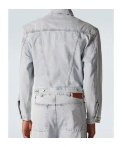 Entire Studios Shrunken Denim Jacket In Blue