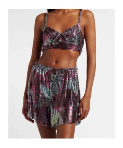 Rabanne Cropped Printed Chainmail Top In Multi