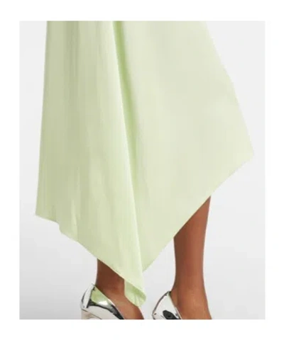 Stella Mccartney Envers Satin V Neck Dress In Green