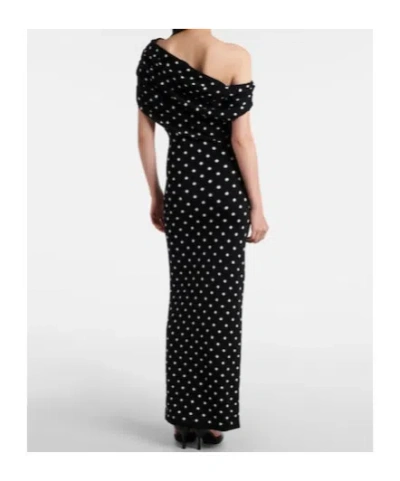 Self-portrait Polka-dot Asymmetric Maxi Dress In Animal Print