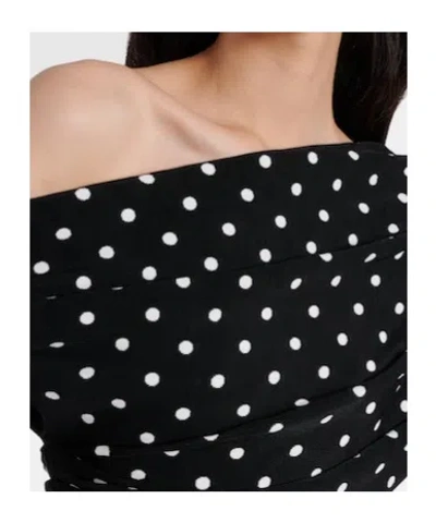 Self-portrait Polka-dot Asymmetric Maxi Dress In Animal Print