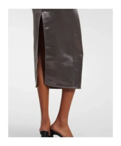 Attico Open-back Satin Midi Dress In Black