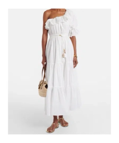 Poupette St Barth Jay Ruffled Cotton Muslin Maxi Dress In White