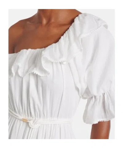 Poupette St Barth Jay Ruffled Cotton Muslin Maxi Dress In White