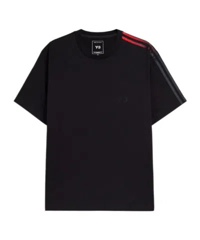 Y-3 Gradient-stripe Logo-print T-shirt In Black