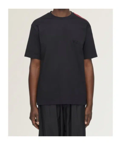 Y-3 Gradient-stripe Logo-print T-shirt In Black