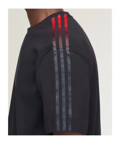 Y-3 Gradient-stripe Logo-print T-shirt In Black