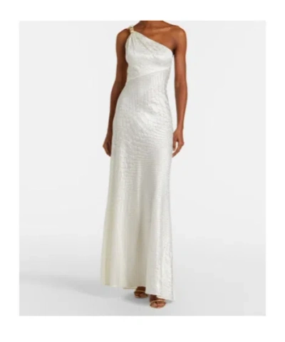 Roberto Cavalli White One-shoulder Dress With Scale Print