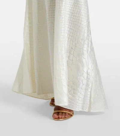 Roberto Cavalli White One-shoulder Dress With Scale Print