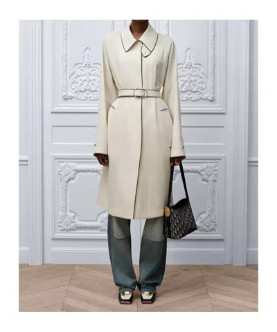 Dior Belted Coat In White