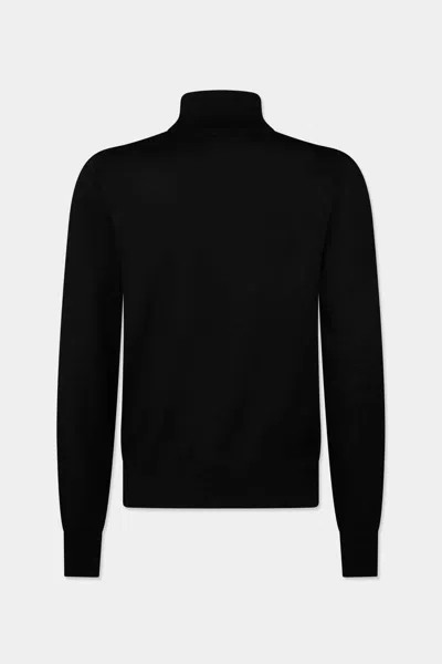 Dsquared2 Virgin Wool Turtleneck Sweater In Black
