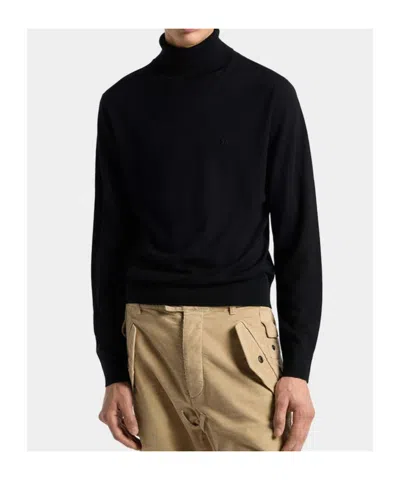Dsquared2 Virgin Wool Turtleneck Sweater In Black
