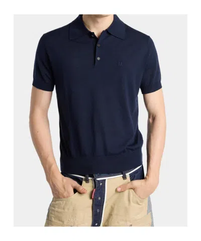 Dsquared2 D2 Upside Down Polo In Blue