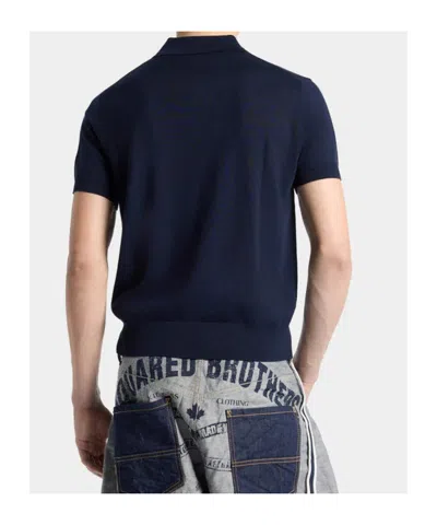 Dsquared2 D2 Upside Down Polo In Blue