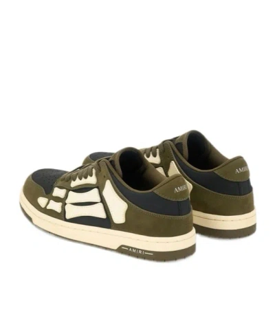 Amiri Panel Sneakers Rubber Sole Low Top In Green