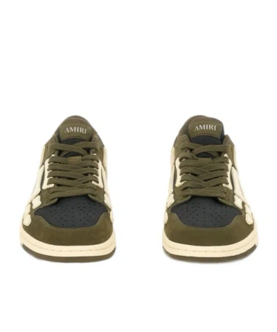 Amiri Panel Sneakers Rubber Sole Low Top In Green