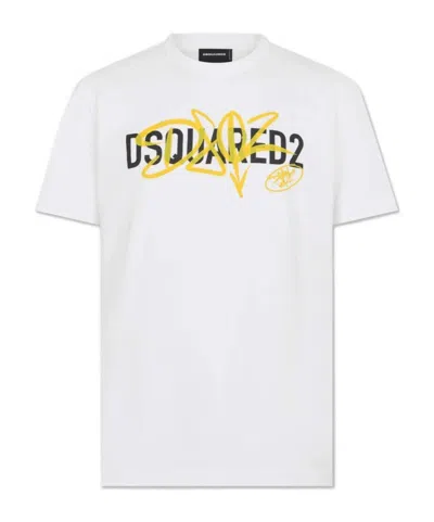 Dsquared2 Graffiti Cool-fit T-shirt In White