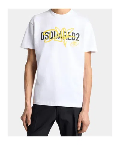 Dsquared2 Graffiti Cool-fit T-shirt In White