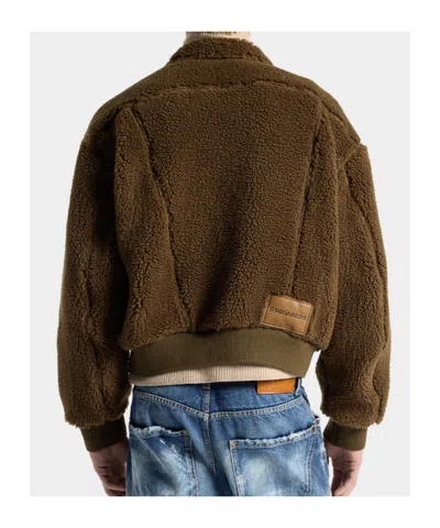 Dsquared2 Teddy Oversized Jean Jacket In Brown