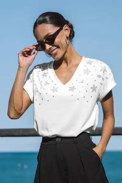 Cupshe New Spin White Tee In White