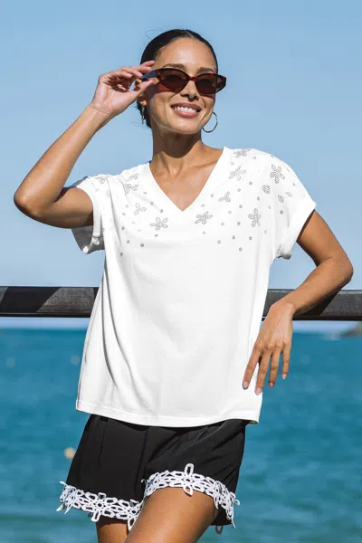 Cupshe New Spin White Tee In White