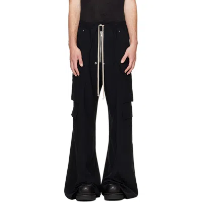 Rick Owens Black Concordians Tailored Cargobelas Cargo Pants In Black