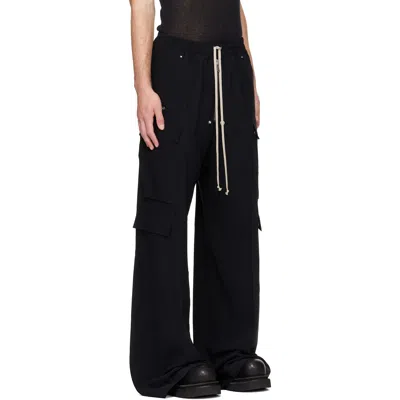 Rick Owens Black Concordians Tailored Cargobelas Cargo Pants In Black