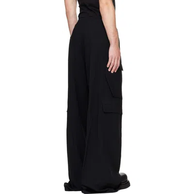 Rick Owens Black Concordians Tailored Cargobelas Cargo Pants In Black