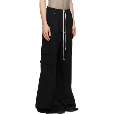 Rick Owens Black Concordians Tailored Cargobelas Cargo Pants In Black