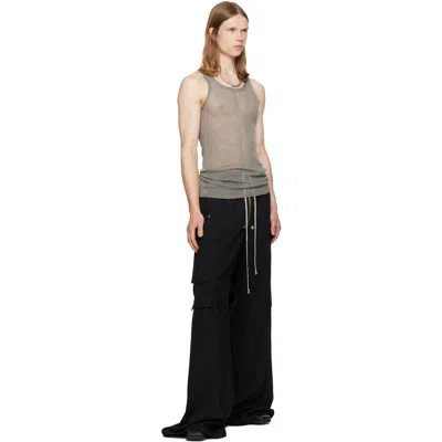 Rick Owens Black Concordians Tailored Cargobelas Cargo Pants In Black