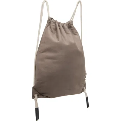 Rick Owens Gray Tower Drawstring Backpack