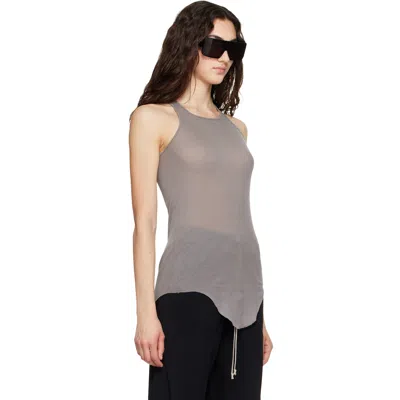 Rick Owens Gray Tower Basic Rib Tank Top In Gray