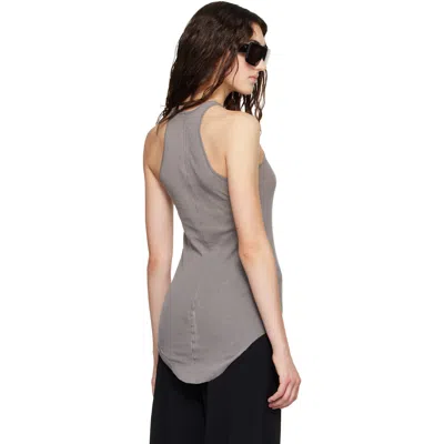 Rick Owens Gray Tower Basic Rib Tank Top In Gray